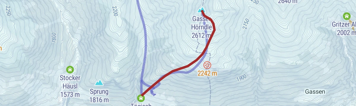 Route map: Skitour Gasser Horn 2.612m